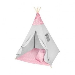 Cort copii XXL Teepee, Cort, Covoras, 3 Perne Iso Trade